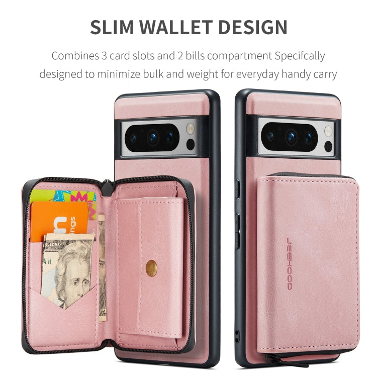 For Google Pixel 8 Pro JEEHOOD Magnetic Zipper Wallet Phone Leather Case