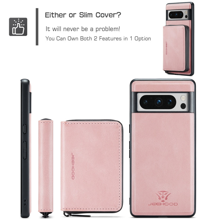 For Google Pixel 8 Pro JEEHOOD Magnetic Zipper Wallet Phone Leather Case