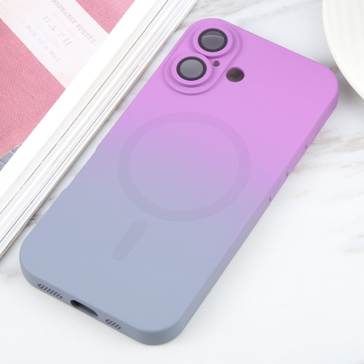 For iPhone 16 Plus Liquid TPU Silicone Gradient MagSafe Phone Case