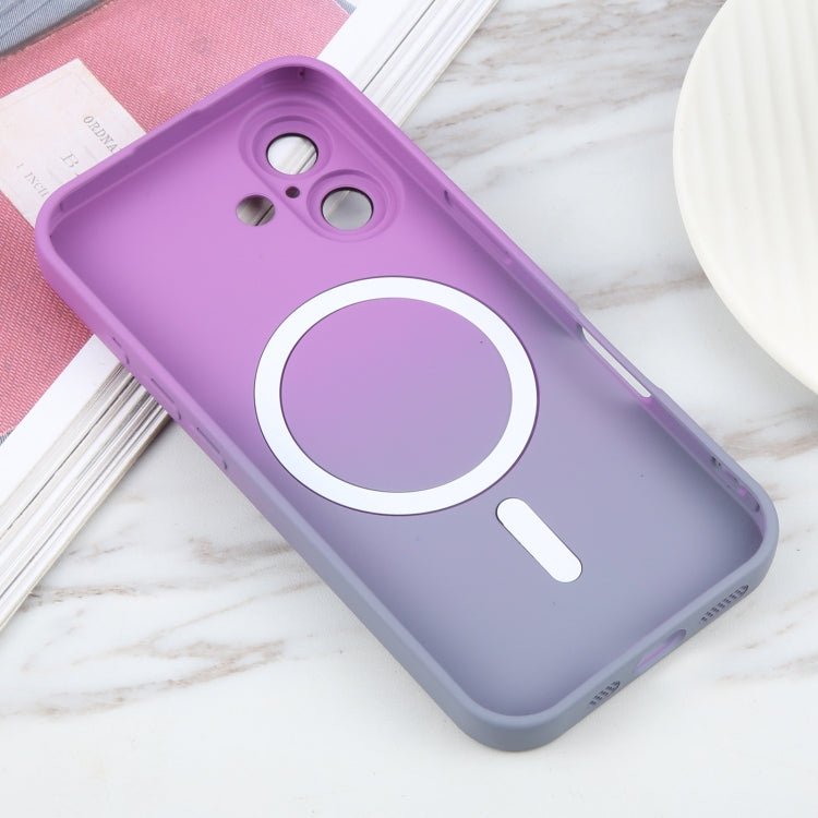 For iPhone 16 Plus Liquid TPU Silicone Gradient MagSafe Phone Case