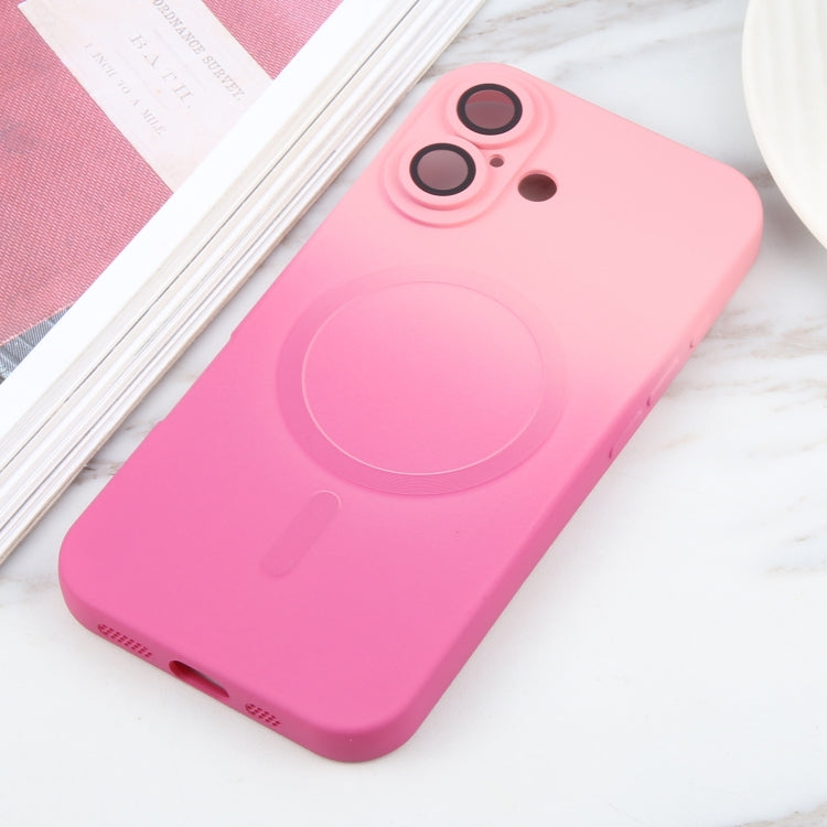 For iPhone 16 Plus Liquid TPU Silicone Gradient MagSafe Phone Case