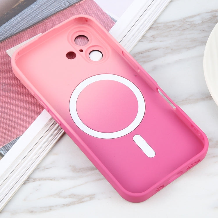 For iPhone 16 Plus Liquid TPU Silicone Gradient MagSafe Phone Case