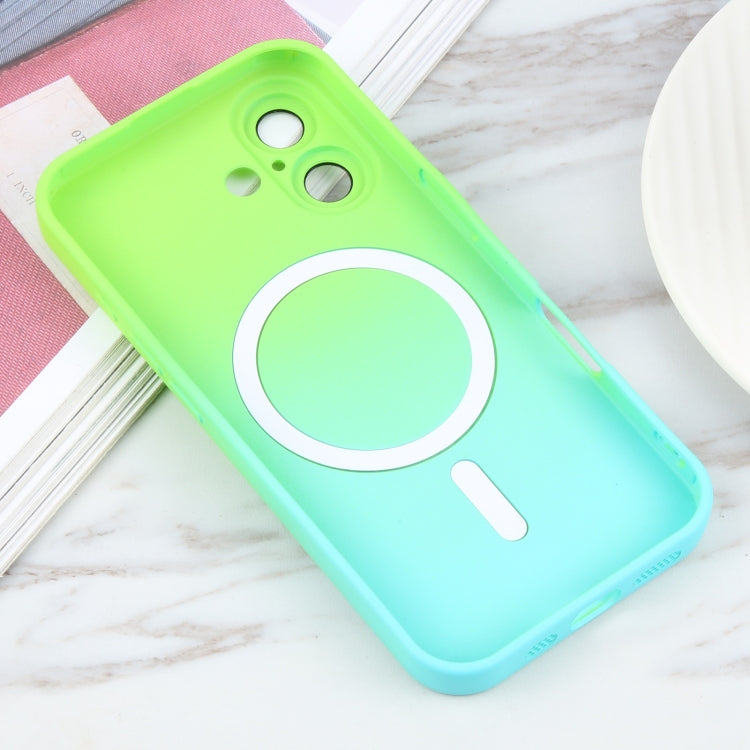 For iPhone 16 Plus Liquid TPU Silicone Gradient MagSafe Phone Case