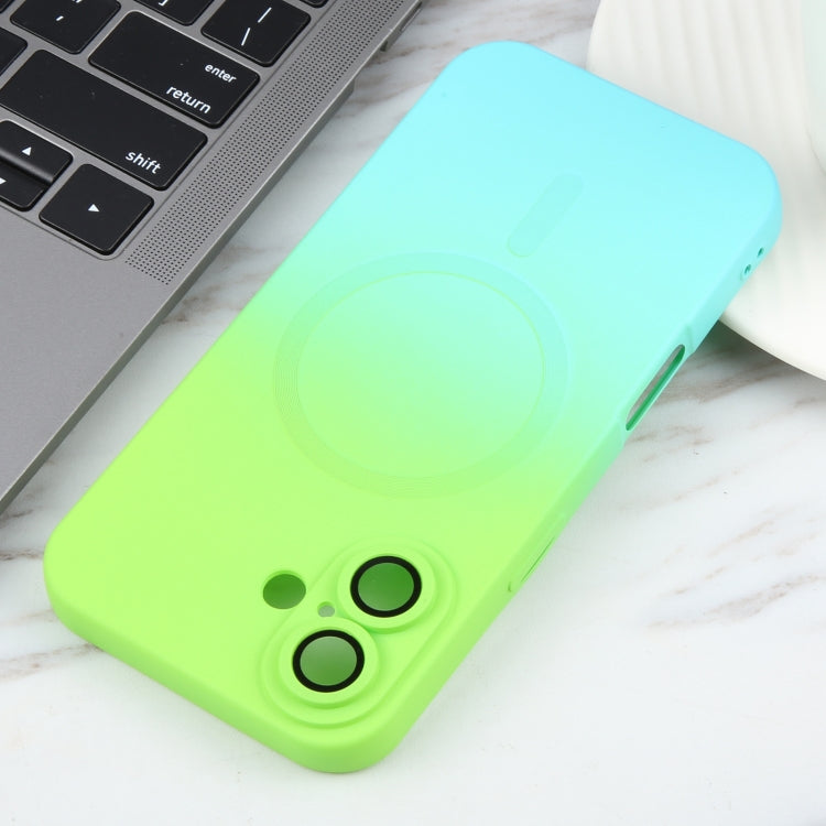 For iPhone 16 Plus Liquid TPU Silicone Gradient MagSafe Phone Case