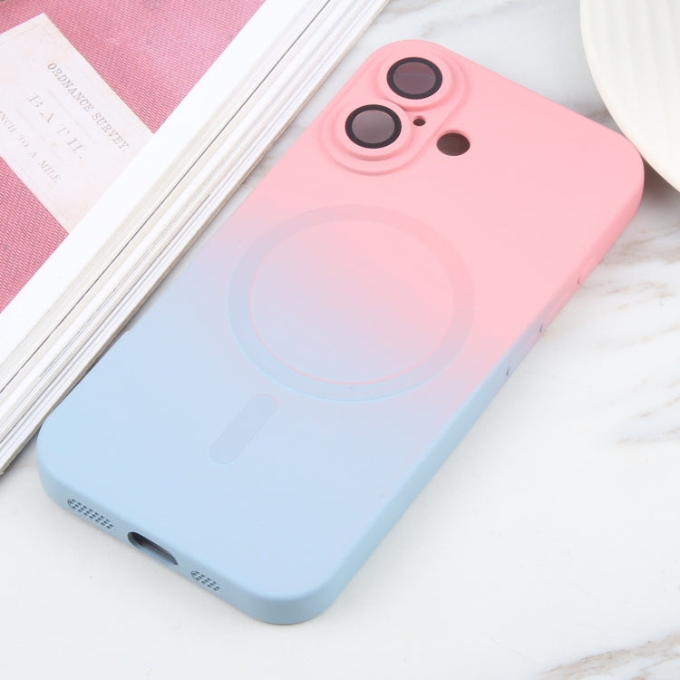 For iPhone 16 Plus Liquid TPU Silicone Gradient MagSafe Phone Case