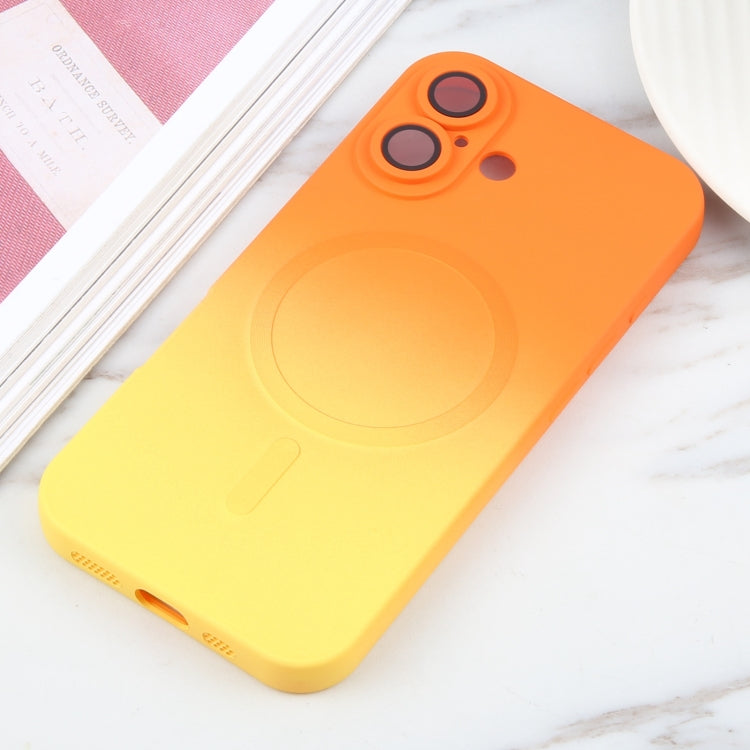 For iPhone 16 Liquid TPU Silicone Gradient MagSafe Phone Case