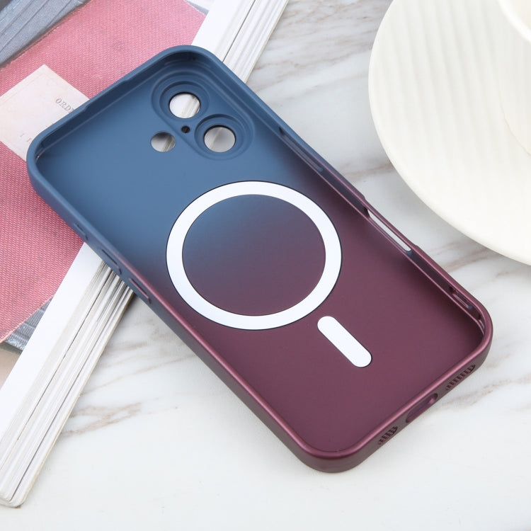 For iPhone 16 Liquid TPU Silicone Gradient MagSafe Phone Case