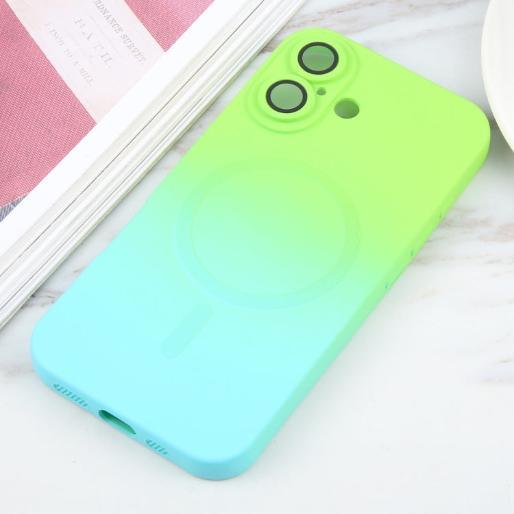 For iPhone 16 Liquid TPU Silicone Gradient MagSafe Phone Case