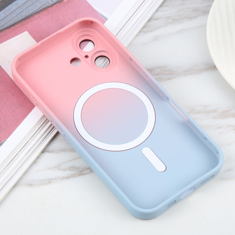 For iPhone 16 Liquid TPU Silicone Gradient MagSafe Phone Case