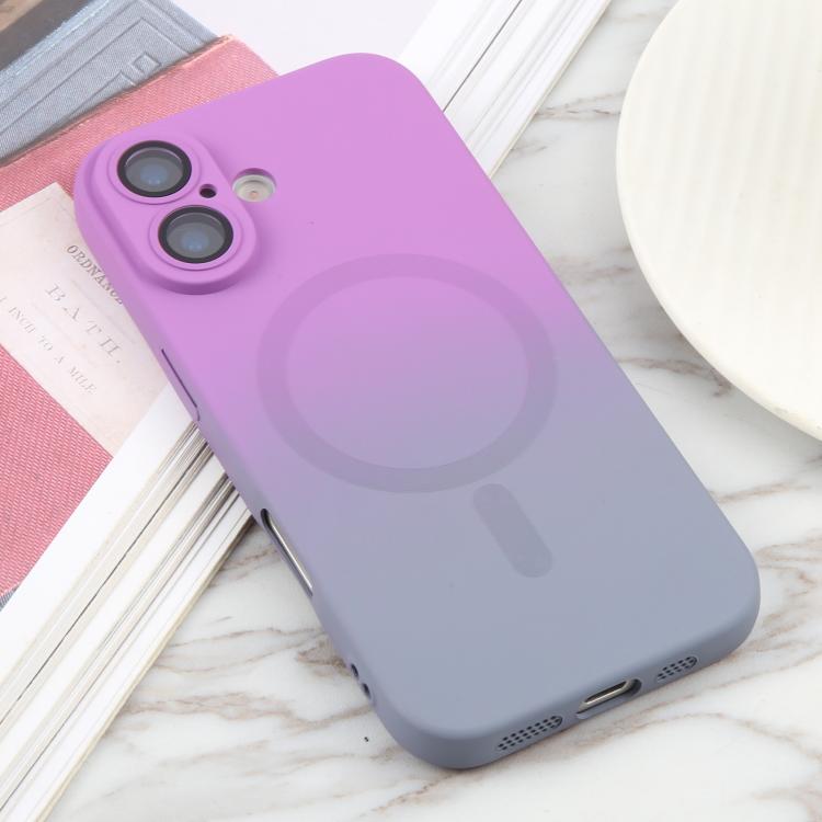 For iPhone 17 Liquid TPU Silicone Gradient MagSafe Phone Case