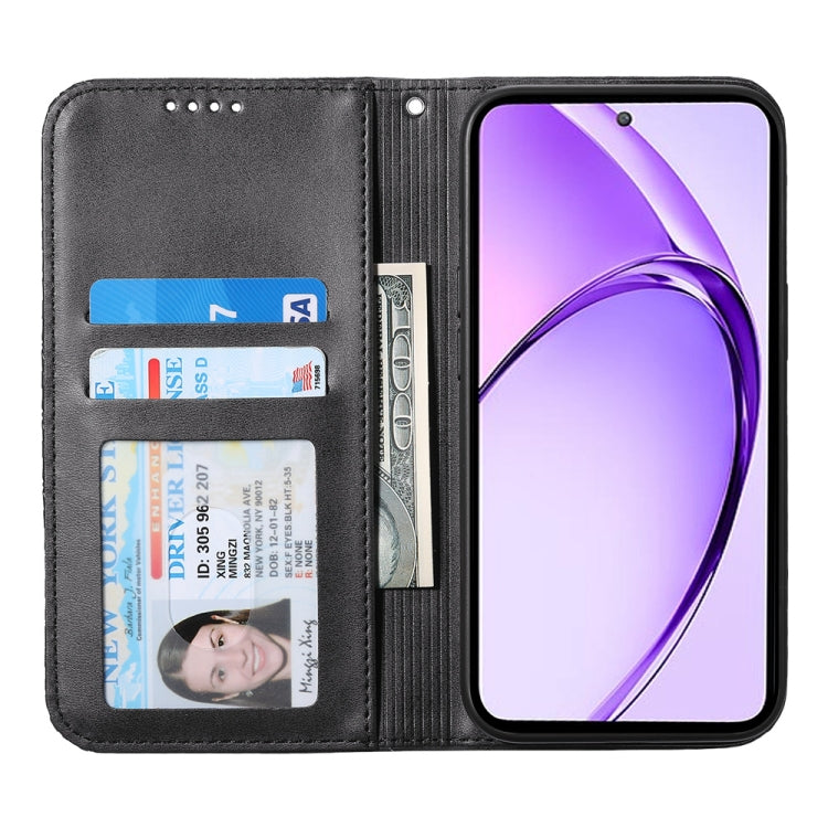 For OPPO A3 Pro 5G Cubic Grid Calf Texture Magnetic Leather Phone Case