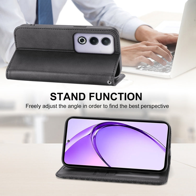 For OPPO A3 Pro 5G Cubic Grid Calf Texture Magnetic Leather Phone Case