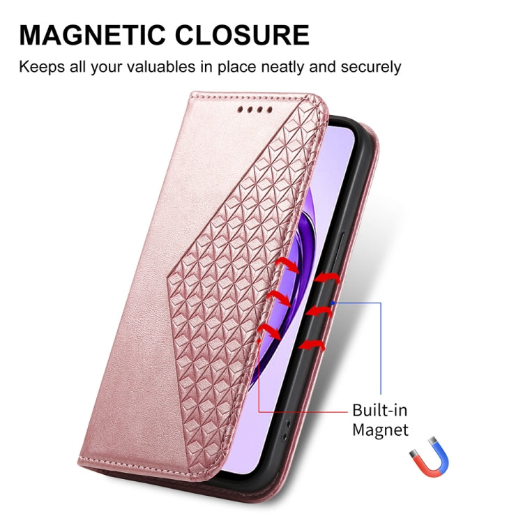For OPPO A3 Pro 5G Cubic Grid Calf Texture Magnetic Leather Phone Case