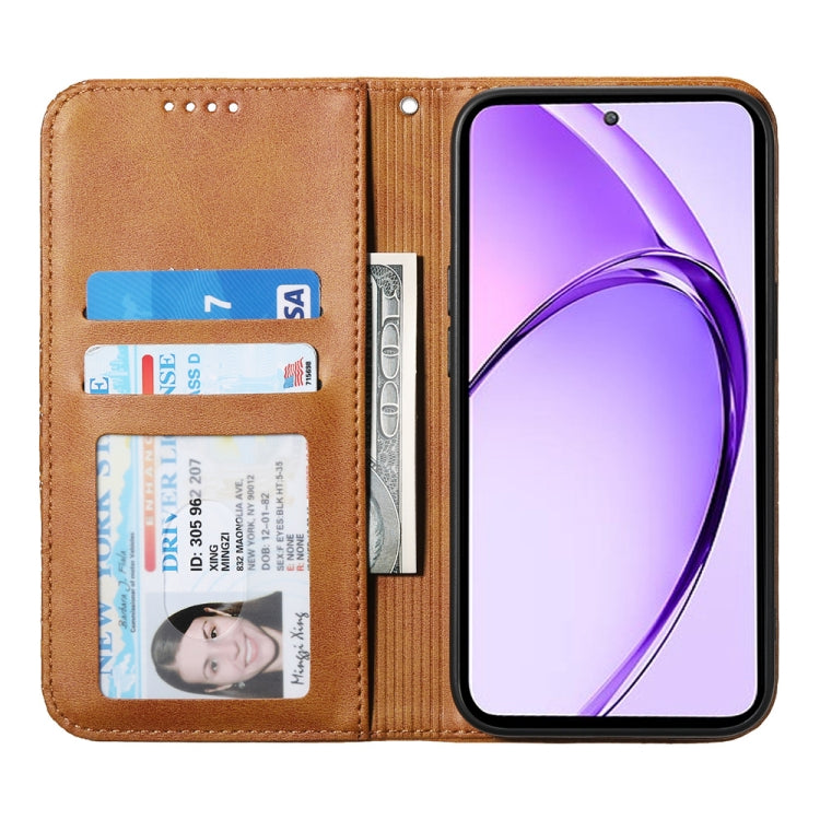 For OPPO A3 Pro 5G Cubic Grid Calf Texture Magnetic Leather Phone Case