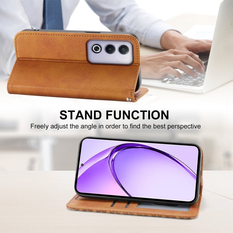 For OPPO A3 Pro 5G Cubic Grid Calf Texture Magnetic Leather Phone Case