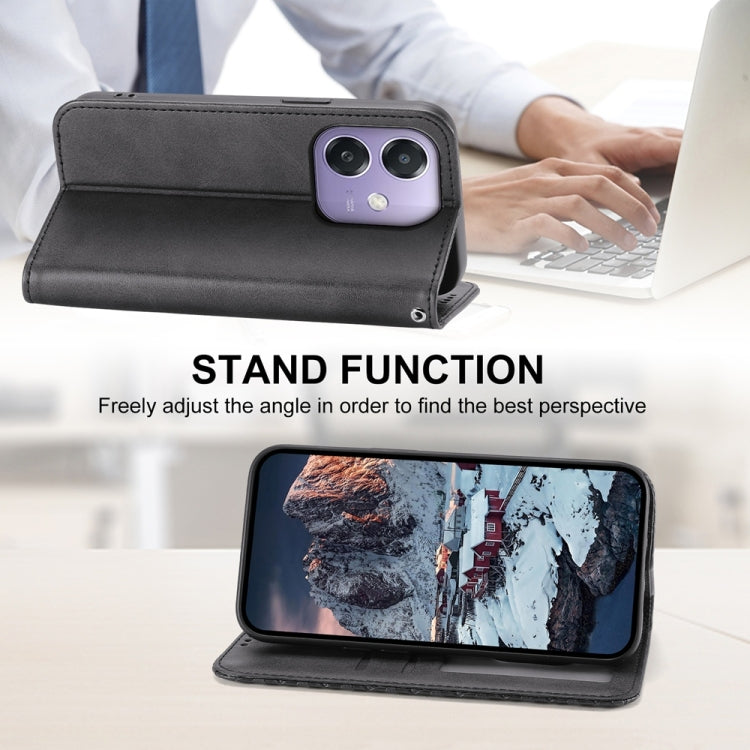 For OPPO A3 4G / 5G / A3X 4G / 5G India Cubic Grid Calf Texture Magnetic Leather Phone Case