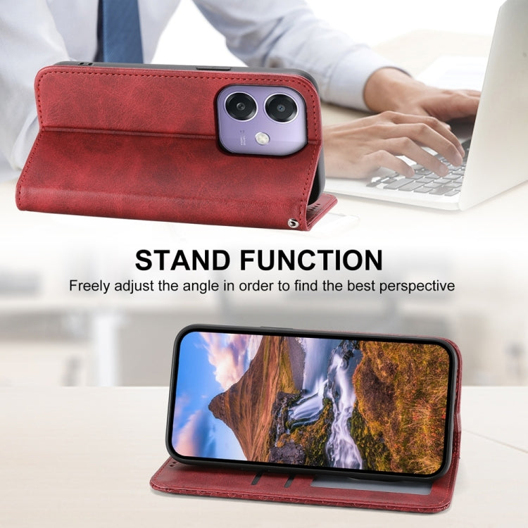 For OPPO A3 4G / 5G / A3X 4G / 5G India Cubic Grid Calf Texture Magnetic Leather Phone Case