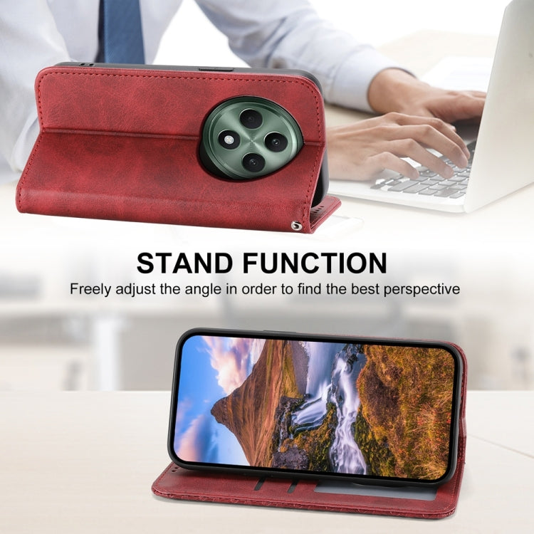 For OPPO Reno12 F 4G / 5G / F27 India Cubic Grid Calf Texture Magnetic Leather Phone Case