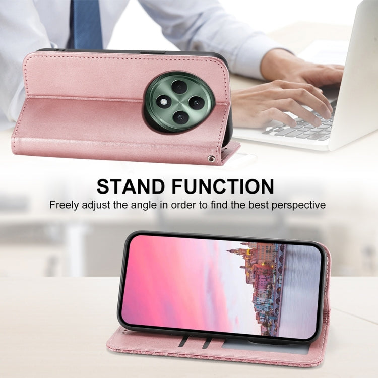 For OPPO Reno12 F 4G / 5G / F27 India Cubic Grid Calf Texture Magnetic Leather Phone Case