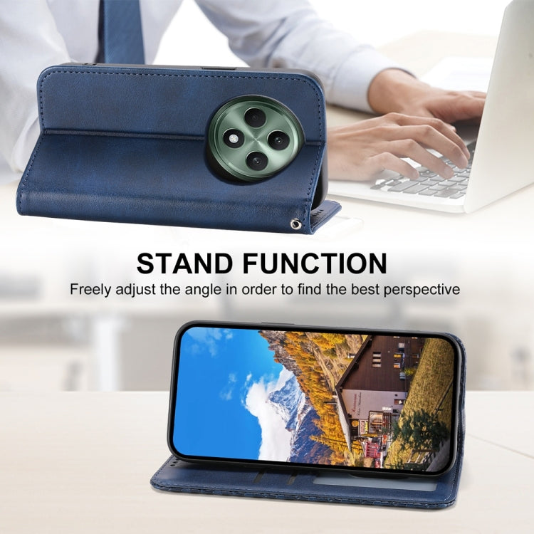 For OPPO Reno12 F 4G / 5G / F27 India Cubic Grid Calf Texture Magnetic Leather Phone Case