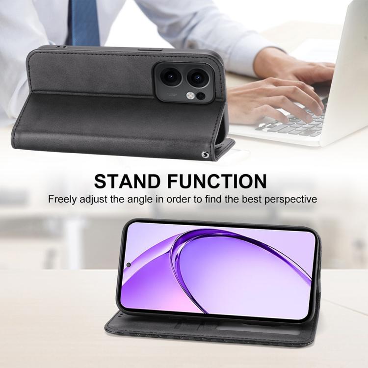 For OPPO Reno13 F 4G / 5G Cubic Grid Calf Texture Magnetic Leather Phone Case