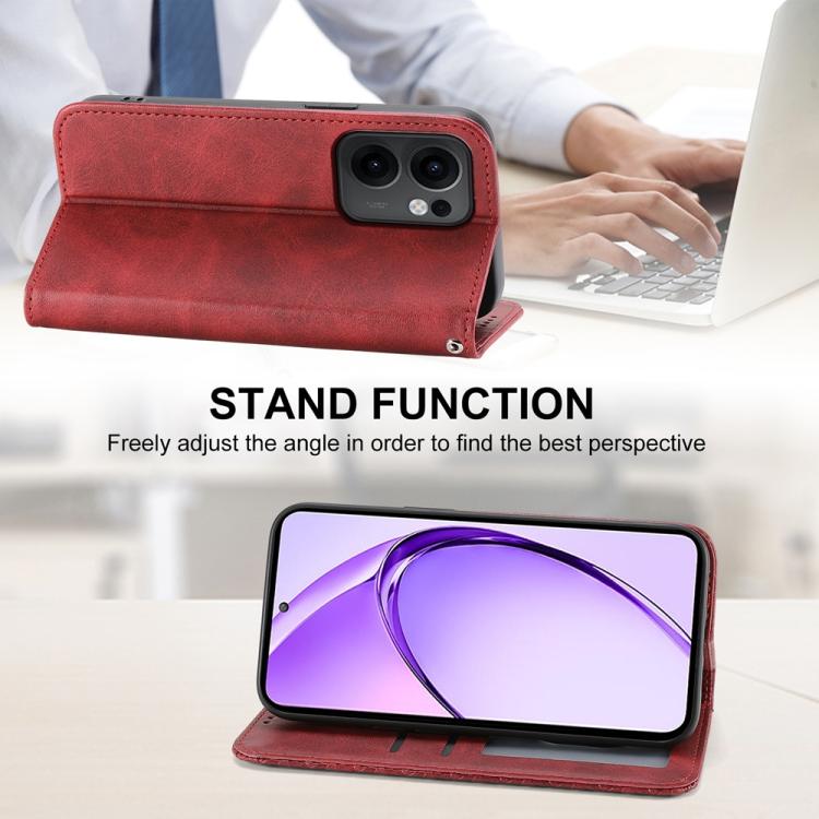 For OPPO Reno13 F 4G / 5G Cubic Grid Calf Texture Magnetic Leather Phone Case