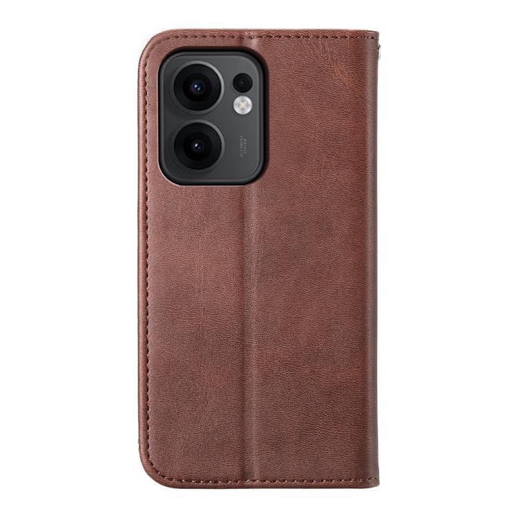 For OPPO Reno13 F 4G / 5G Cubic Grid Calf Texture Magnetic Leather Phone Case