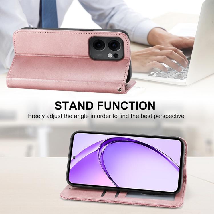 For OPPO Reno13 F 4G / 5G Cubic Grid Calf Texture Magnetic Leather Phone Case