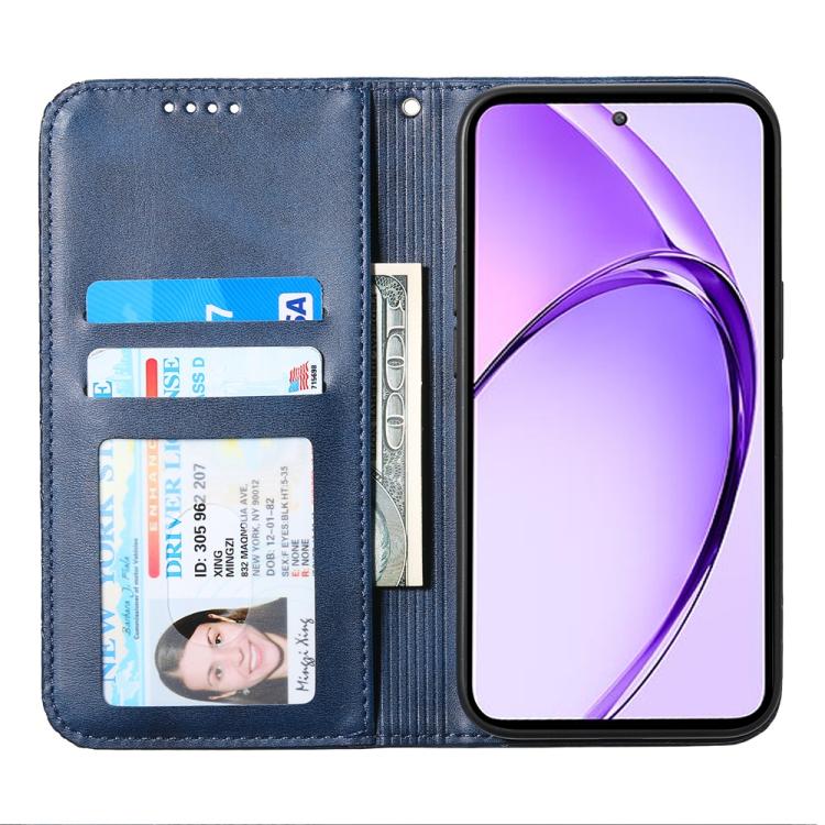 For OPPO Reno13 F 4G / 5G Cubic Grid Calf Texture Magnetic Leather Phone Case