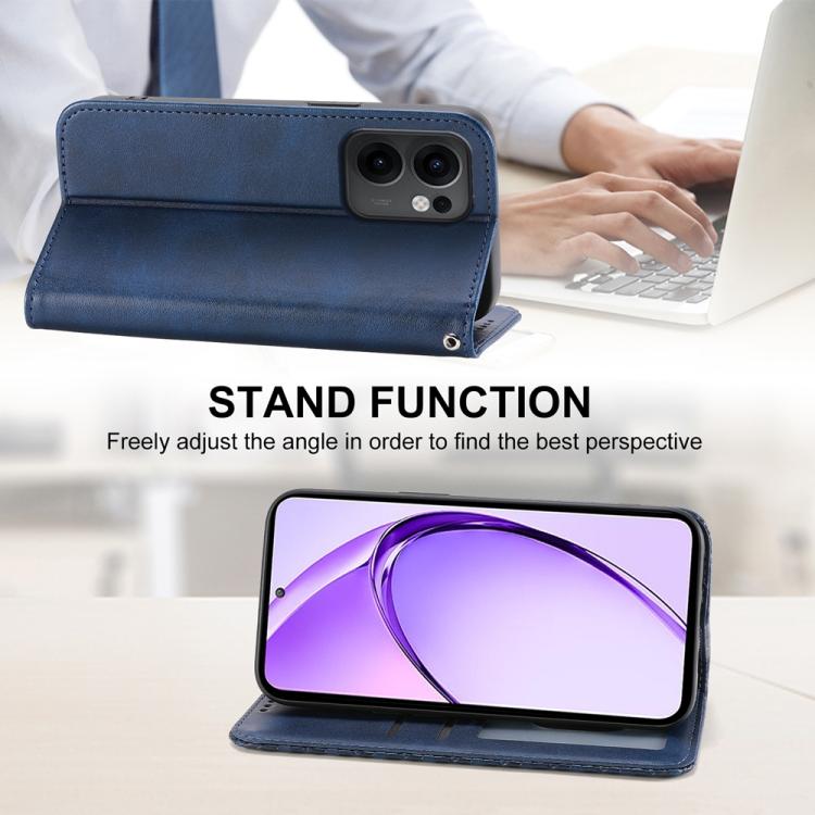 For OPPO Reno13 F 4G / 5G Cubic Grid Calf Texture Magnetic Leather Phone Case