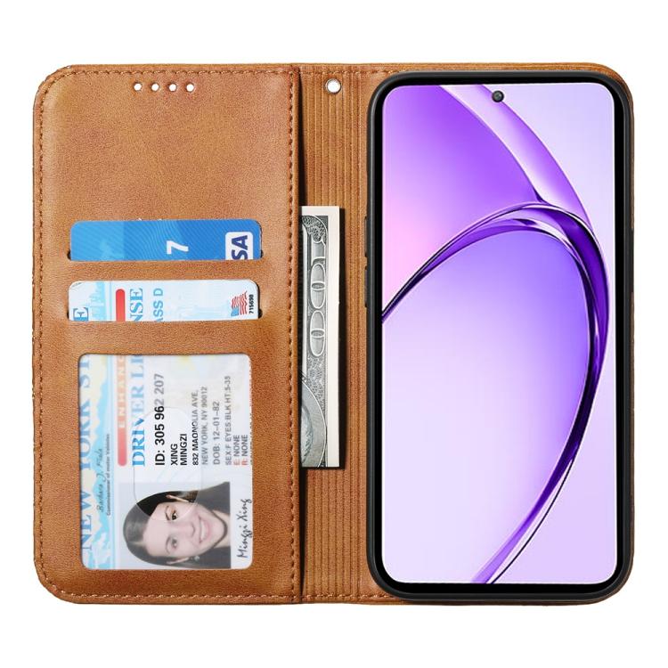 For OPPO Reno13 F 4G / 5G Cubic Grid Calf Texture Magnetic Leather Phone Case