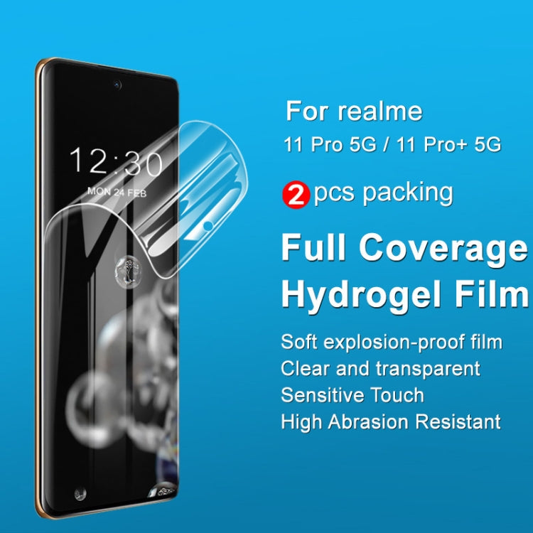 For Realme 11 Pro 5G / 11 Pro+ 5G 2pcs imak Curved Full Screen Hydrogel Film Protector