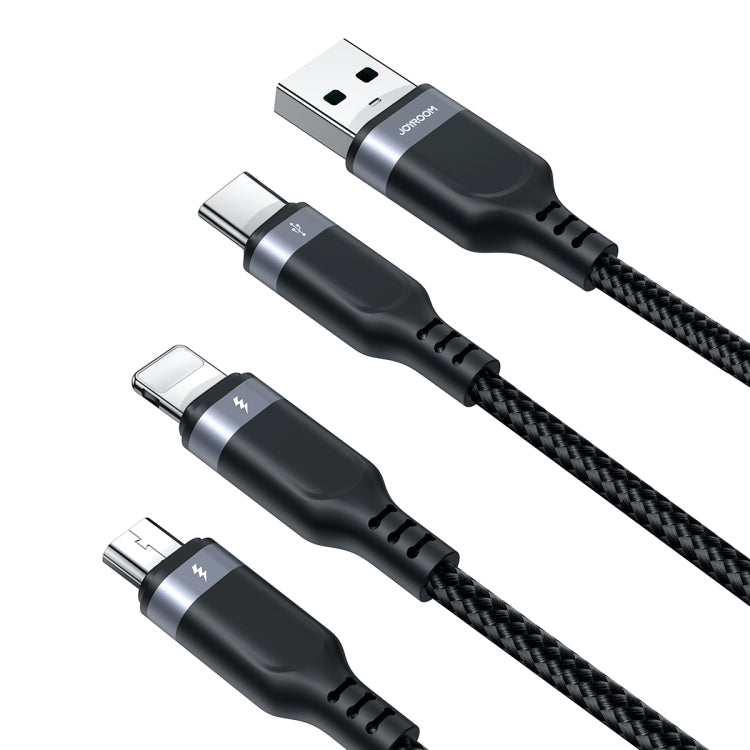 JOYROOM A18 3.5A USB to 8 Pin+USB-C/Type-C+Micro USB 3 in 1 Data Cable, Length: