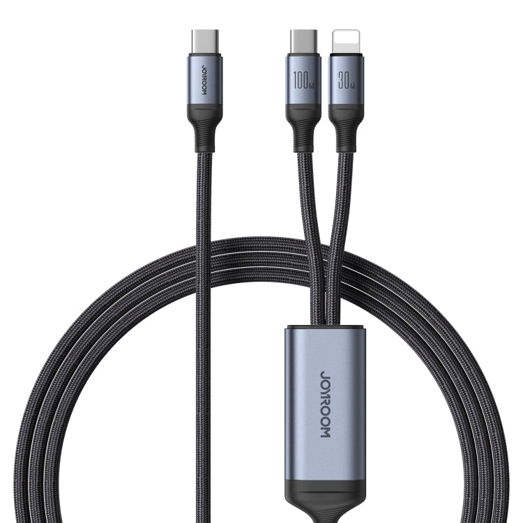 JOYROOM A21 100W Type-C to Type-C+8 Pin 2 in 1 Charging Cable, Length: 1.5m(Black)