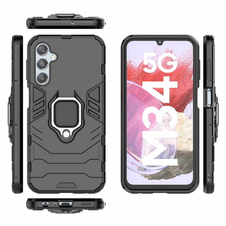 For Samsung Galaxy M34 PC + TPU Shockproof Protective Phone Case with Magnetic Ring Holder