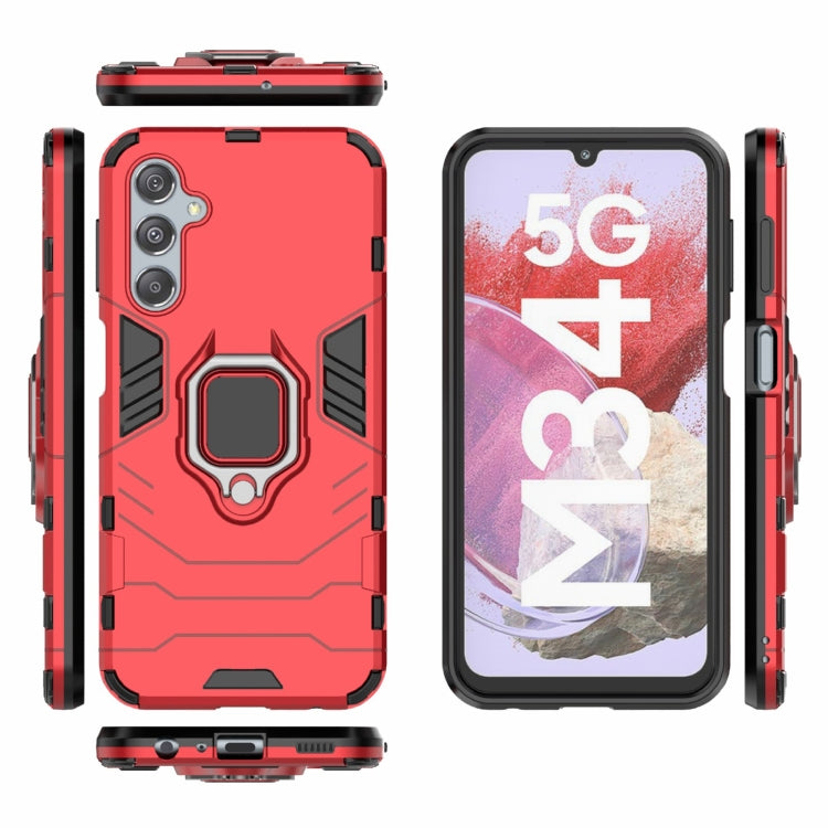 For Samsung Galaxy M34 PC + TPU Shockproof Protective Phone Case with Magnetic Ring Holder