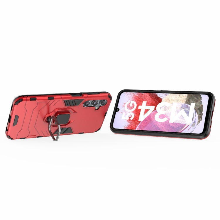 For Samsung Galaxy M34 PC + TPU Shockproof Protective Phone Case with Magnetic Ring Holder