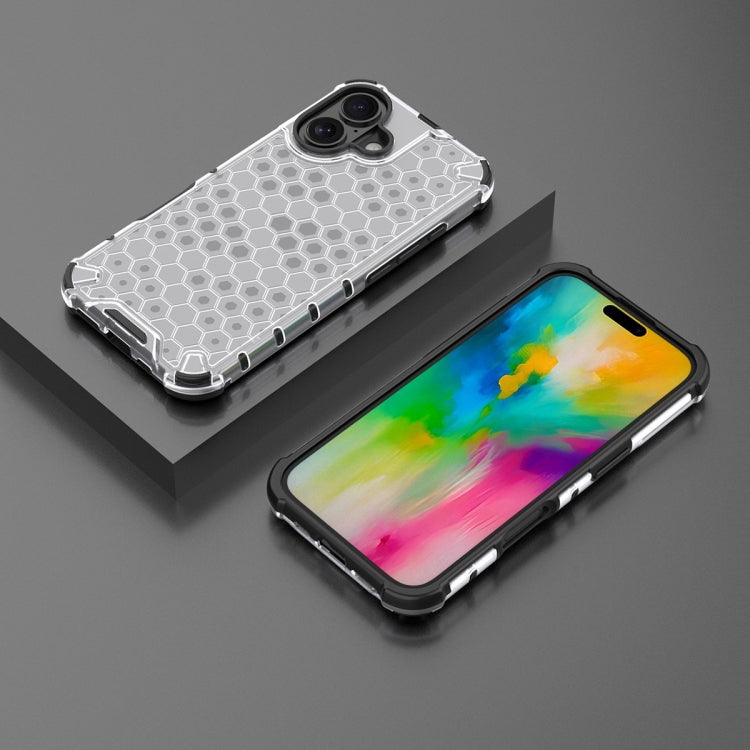 For iPhone 16 Plus Honeycomb Shockproof Phone Case