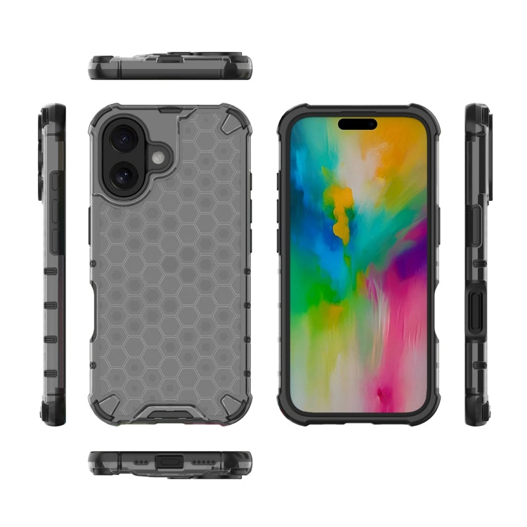 For iPhone 16 Plus Honeycomb Shockproof Phone Case