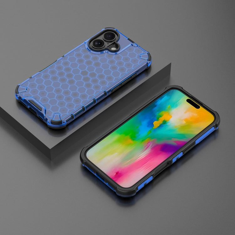 For iPhone 16 Plus Honeycomb Shockproof Phone Case