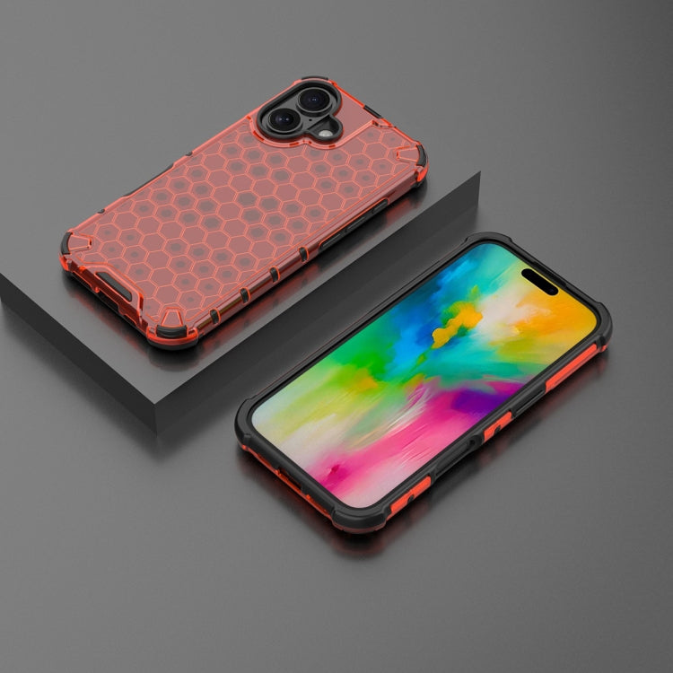 For iPhone 16 Plus Honeycomb Shockproof Phone Case