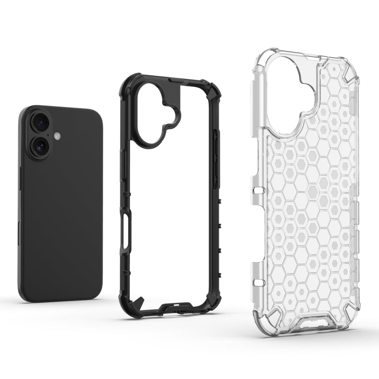For iPhone 16 Plus Honeycomb Shockproof Phone Case