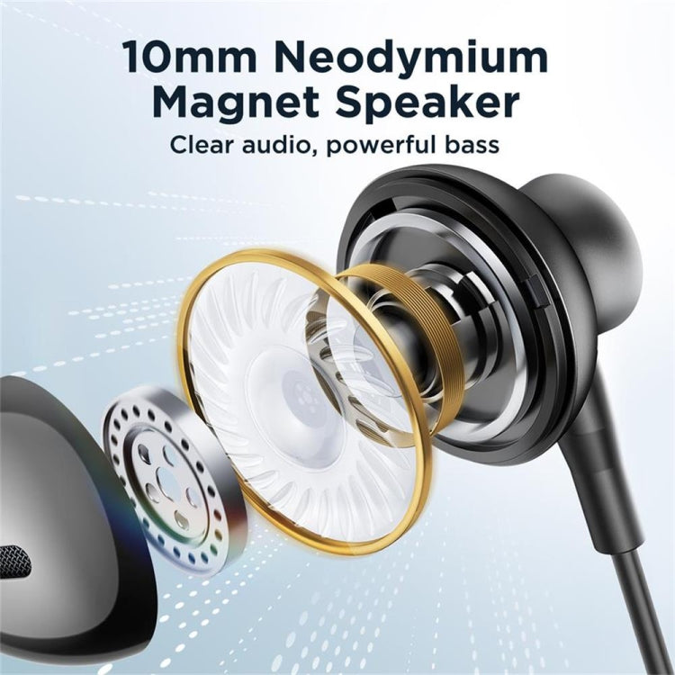 JOYRO0M JR-EC07 Type-C Metal Half In-Ear Wired Earphone, Length: 1.2m