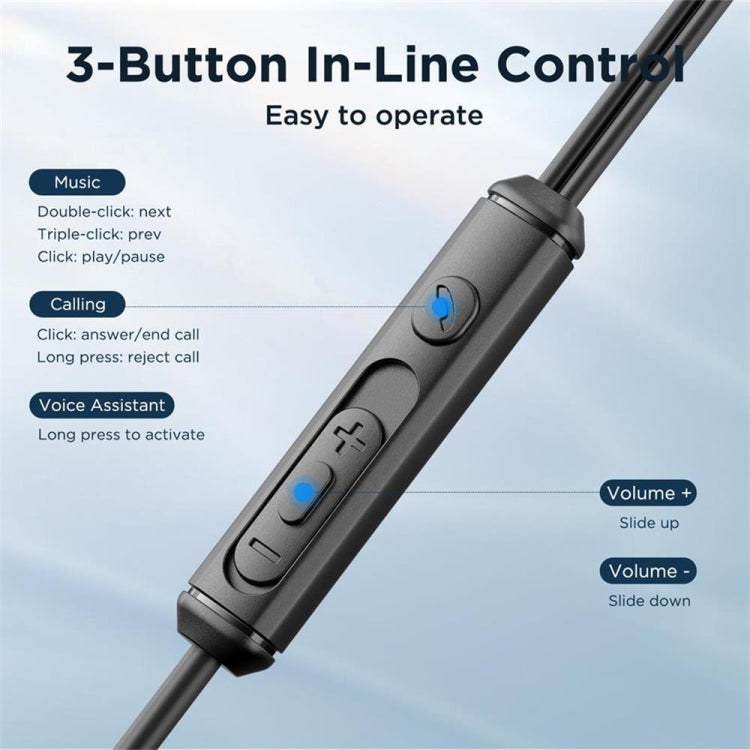 JOYRO0M JR-EC07 Type-C Metal Half In-Ear Wired Earphone, Length: 1.2m