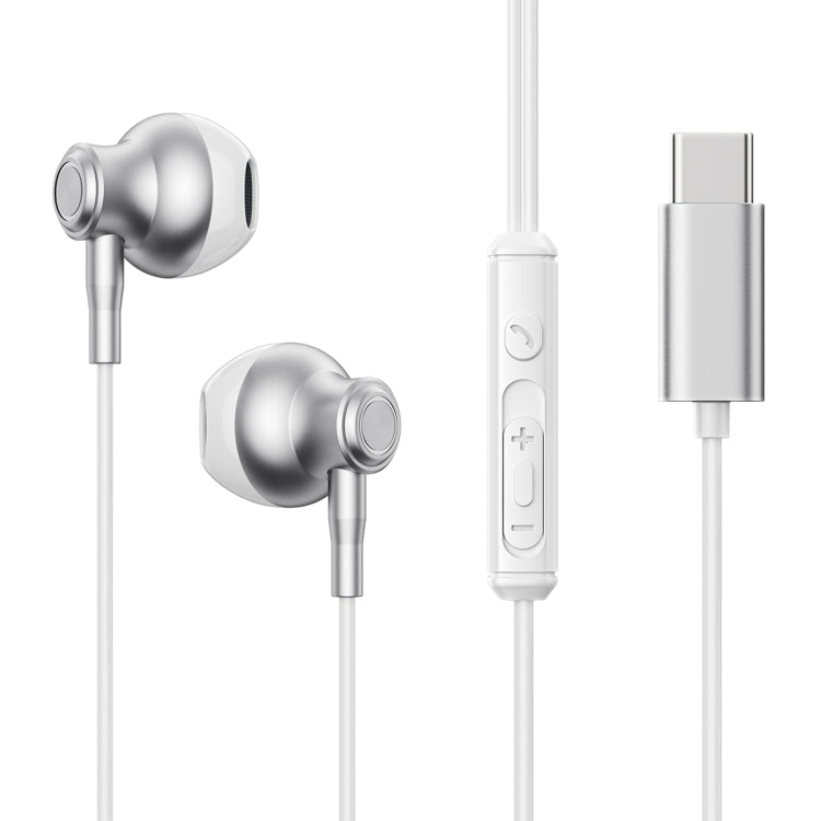 JOYRO0M JR-EC07 Type-C Metal Half In-Ear Wired Earphone, Length: 1.2m
