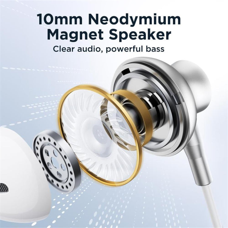 JOYRO0M JR-EC07 Type-C Metal Half In-Ear Wired Earphone, Length: 1.2m