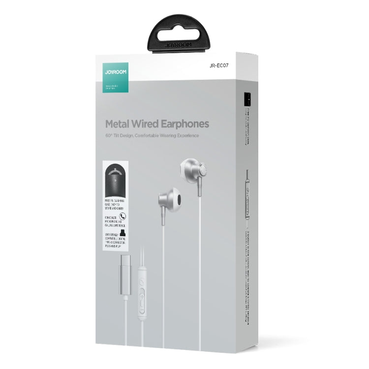 JOYRO0M JR-EC07 Type-C Metal Half In-Ear Wired Earphone, Length: 1.2m
