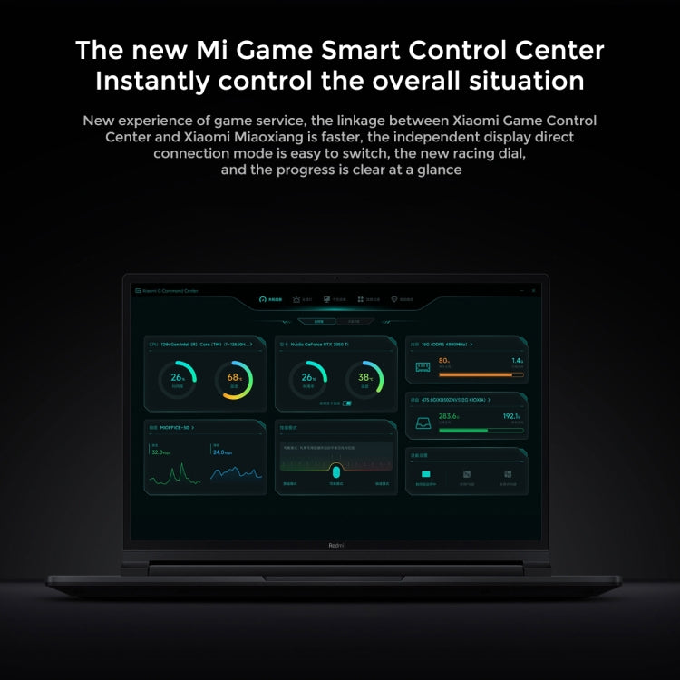 Xiaomi Redmi G Pro 16 inch Gaming Laptop, 16GB+512GB, Windows 11 Home Chinese Version, AMD Ryzen 7 6800H Octa Core RTX3060 Discrete Graphics(Dark Grey)