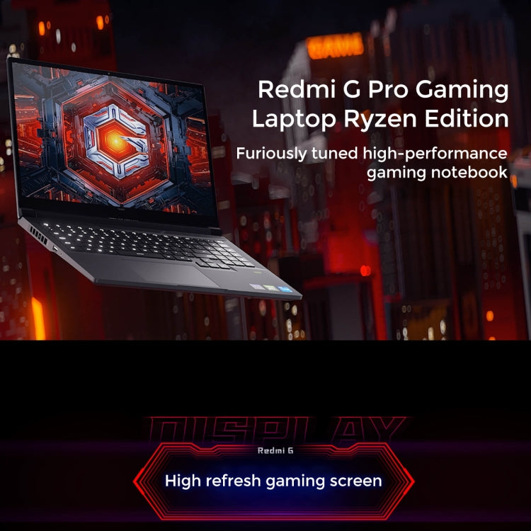Xiaomi Redmi G Pro 16 inch Gaming Laptop, 16GB+512GB, Windows 11 Home Chinese Version, AMD Ryzen 7 6800H Octa Core RTX3060 Discrete Graphics(Dark Grey)