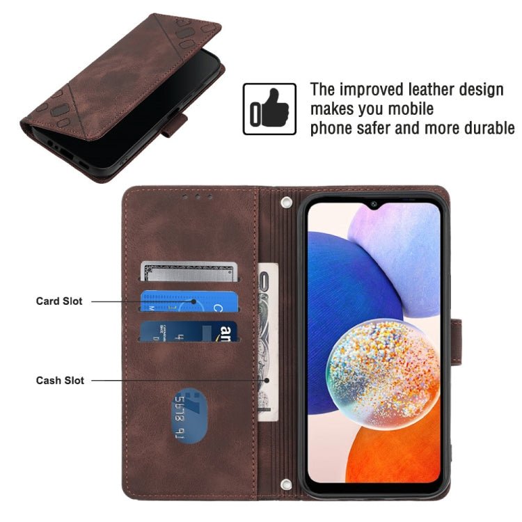For Samsung Galaxy A25 5G / A24 Skin-feel Embossed Leather Phone Case